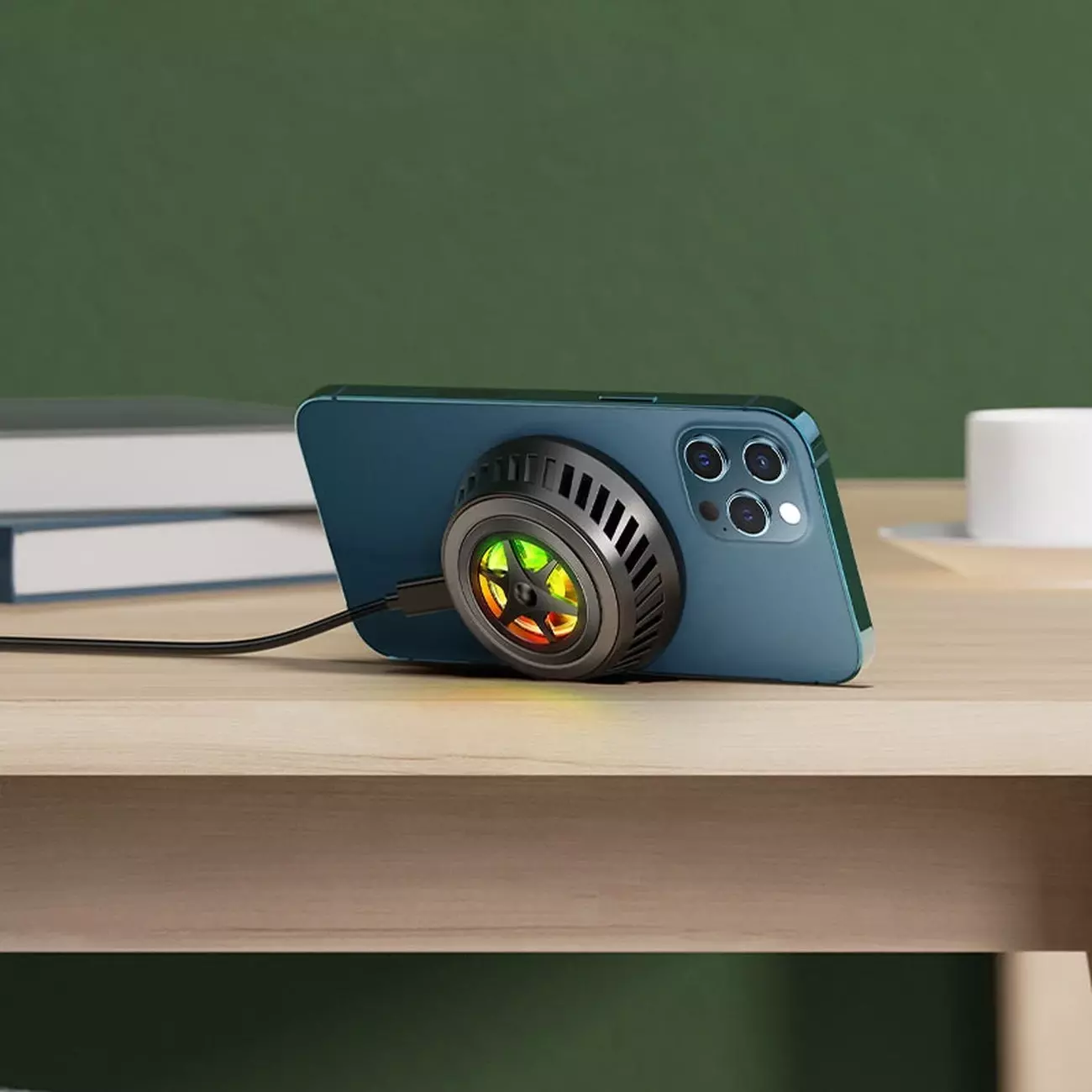 I Acefast kabelloses induktives Ladegerät mit Kühlsystem dunkelgrau (E2) #60055-uniw