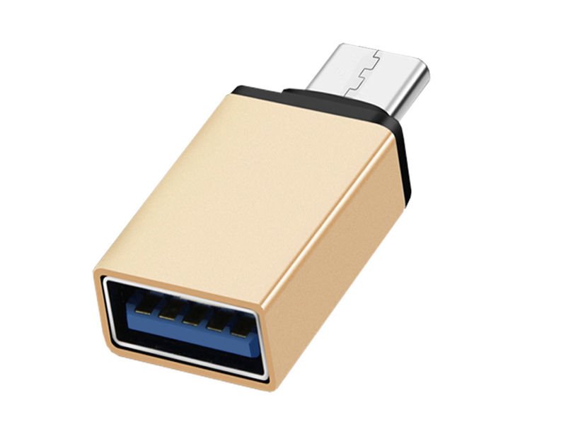 I Adapter OTG przejściówka USB-C Typ C - USB 3.0 złoty #32704-uniw