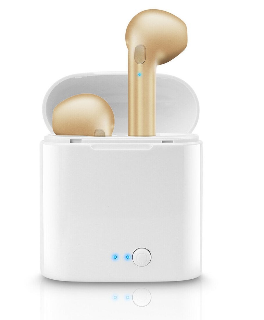 I Zestaw słuchawkowy bezprzewodowy słuchawki Bluetooth wersja 4.2 I7s TWS złote #60592-uniw