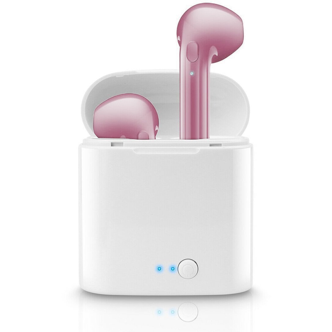 I Zestaw słuchawkowy bezprzewodowy słuchawki Bluetooth wersja 4.2 I7s TWS jasny róż #67562-uniw