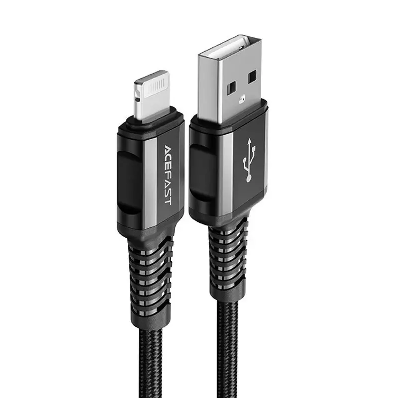 I Câble Acefast MFI USB - Lightning 1.2m, 2.4A noir (C1-02 noir) #56185-uniw