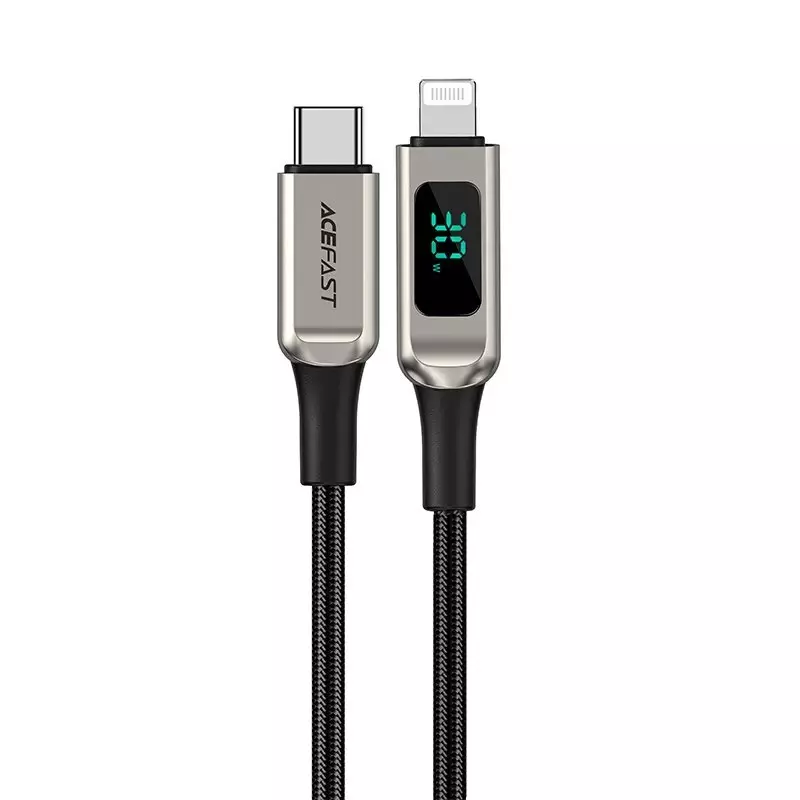 I Câble Acefast MFI USB Type C - Lightning 1.2m, 30W, 3A argent (C6-01 argent) #56337-uniw