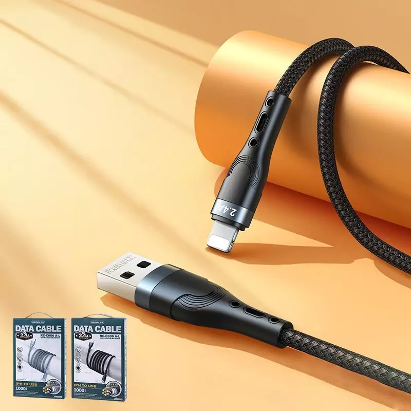 I Câble USB Remax - Lightning pour le chargement et la transmission de données 2,4A 1m argent (RC-C006) #56172-uniw