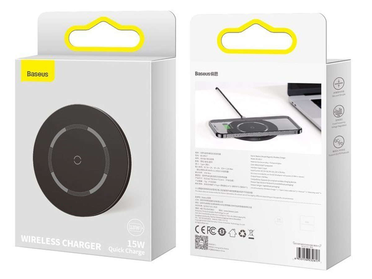 I Bezprzewodowa ładowarka indukcyjna Qi Baseus Simple MagSafe z magnesem 15W #43546-uniw