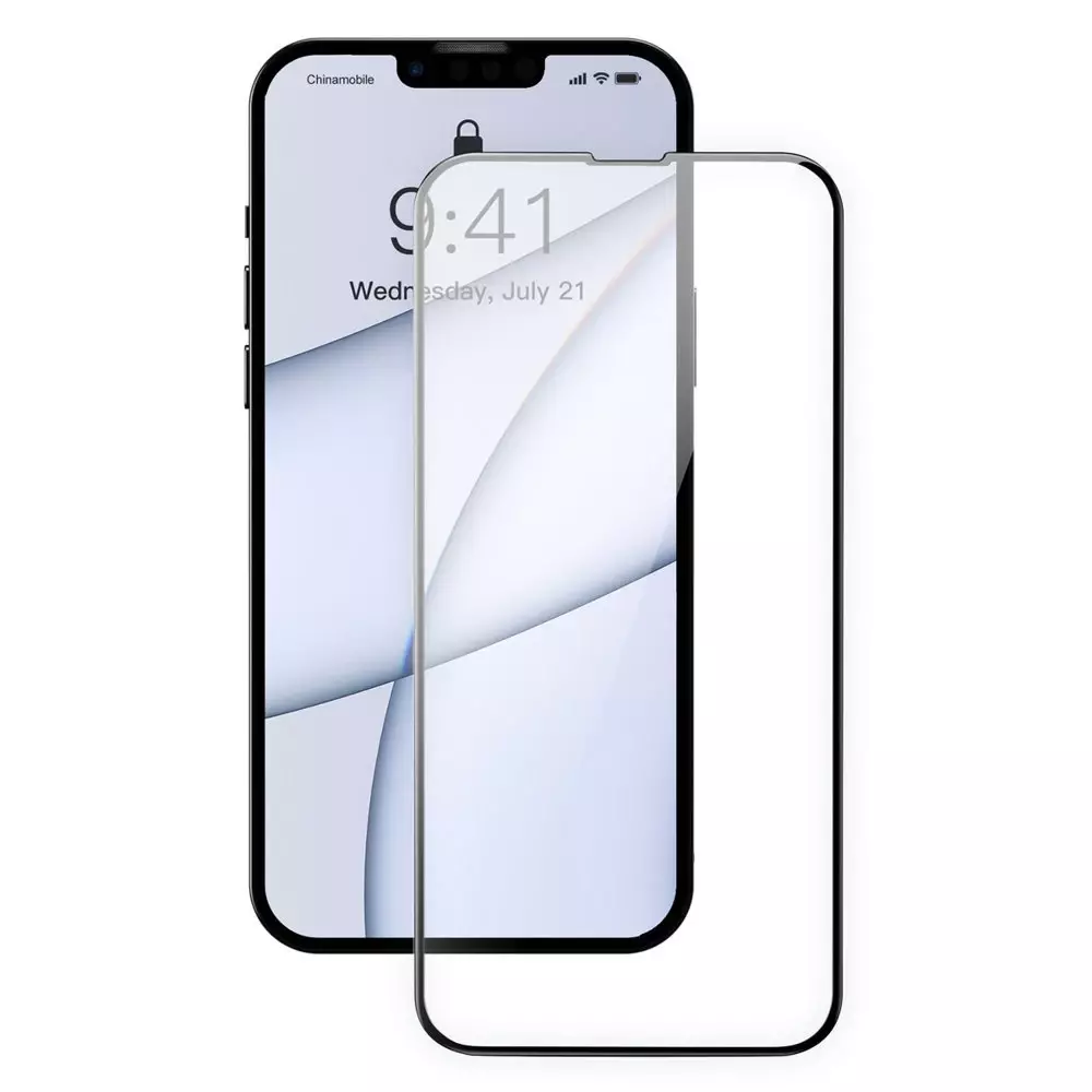 I Verre plein écran Baseus mm 2x verre trempé pour iPhone 13 Pro Max plein écran avec cadre noir (SGQP010201) #59051-uniw