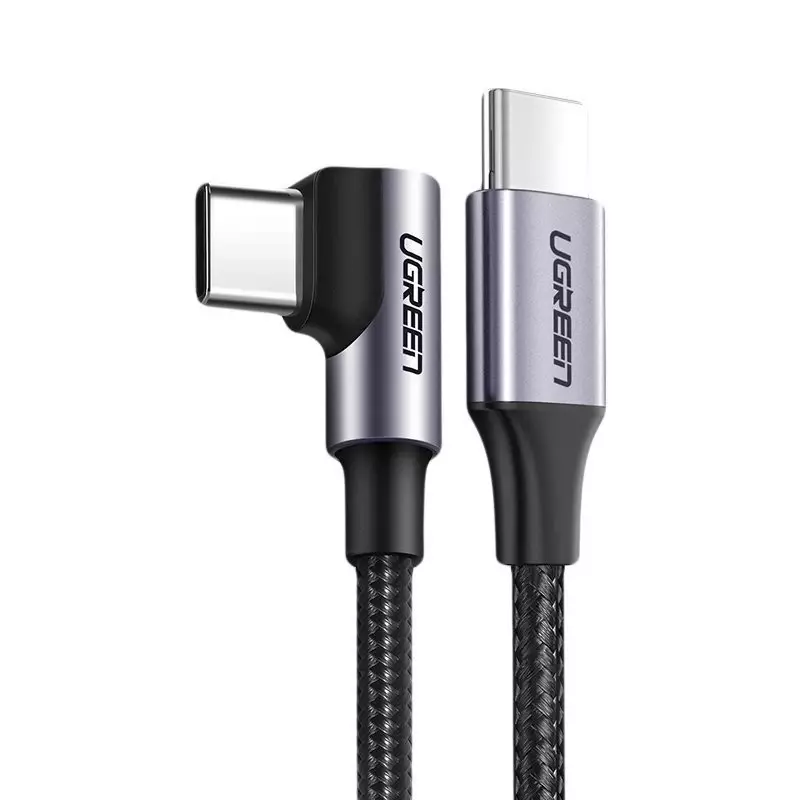 I Câble coudé Ugreen USB Type C - USB Type C Power Delivery 60 W 20 V 3 A Câble noir-gris de 2 m (US255 50125) #56491-uniw