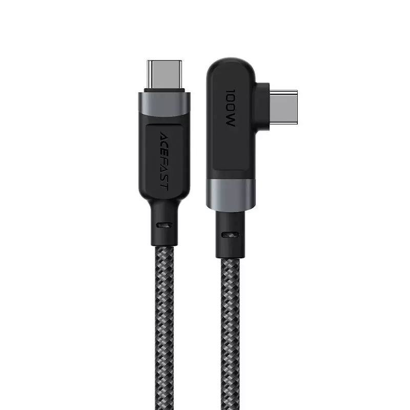I Câble coudé Acefast USB Type C - USB Type C 2m, 100W (20V / 5A) gris (C5-03 gris espace profond) #56452-uniw