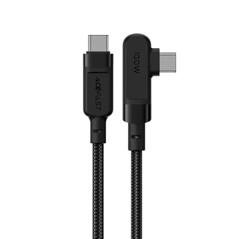 I Câble coudé Acefast USB Type C - USB Type C 2m, 100W (20V / 5A) noir (C5-03 Noir) #56453-uniw
