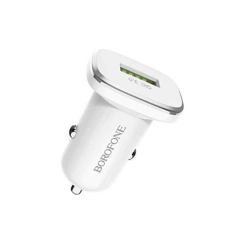 I Borofone Ładowarka samochodowa BZ12A Lasting Power - USB - QC 3.0 18W 3A biała #ŁAD001379