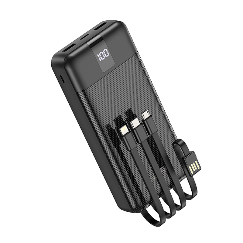 I Borofone Power Bank 20000mAh BJ20A Mobile - 2xUSB - z kablem 3 w 1 Micro USB, Typ C, Lightning czarny #AKUM730