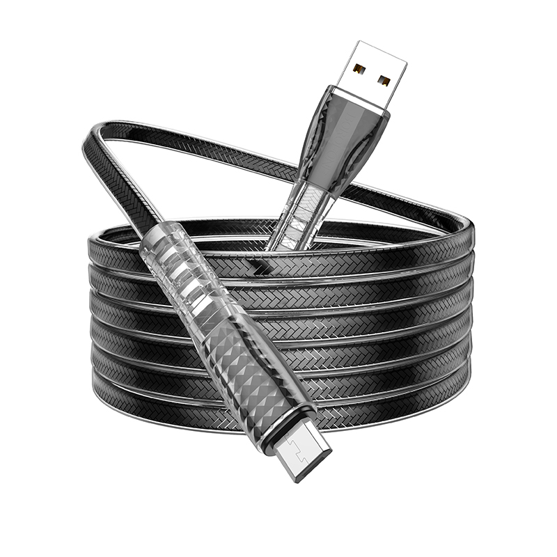 I Borofone Kabel BU31 Clear Shadow Jelly - USB na Micro USB - 2,4A 1 metr czarny #KABAV1236