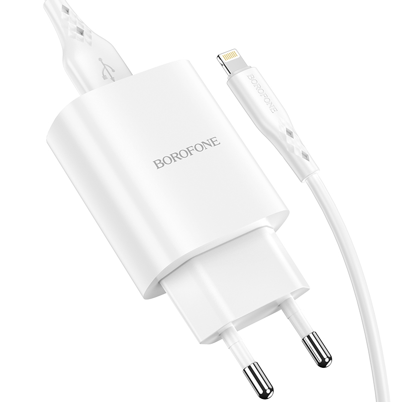 I Borofone Ładowarka sieciowa BN1 Innovative - USB - 2,1A z kablem USB na Lightning biała #ŁAD001404
