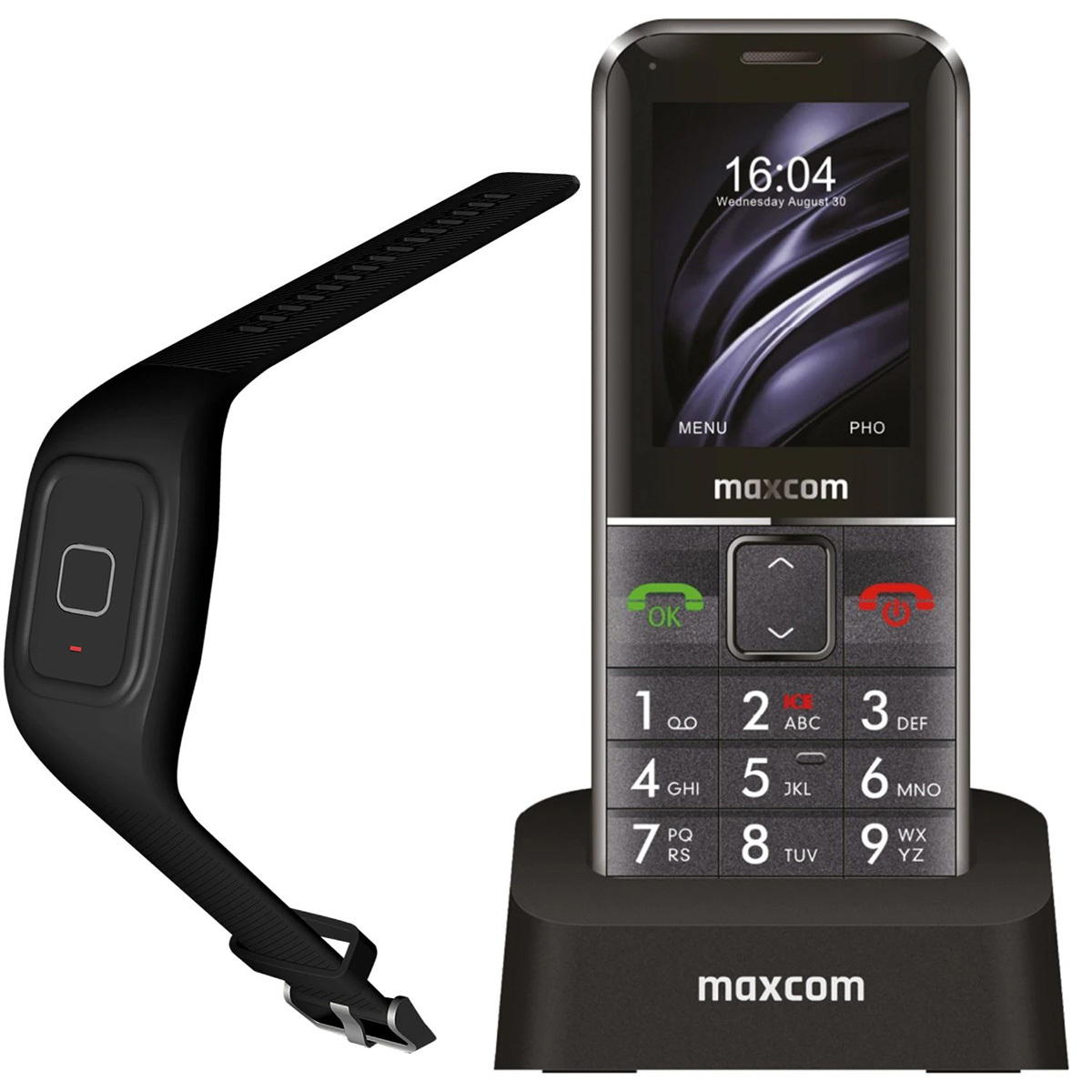 I Telefon - MAXCOM MM 735 + opaska SOS CZARNY #TEL217