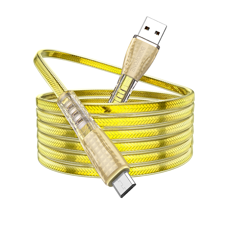 I Borofone Kabel BU31 Clear Shadow Jelly - USB na Micro USB - 2,4A 1 metr złoty #KABAV1237