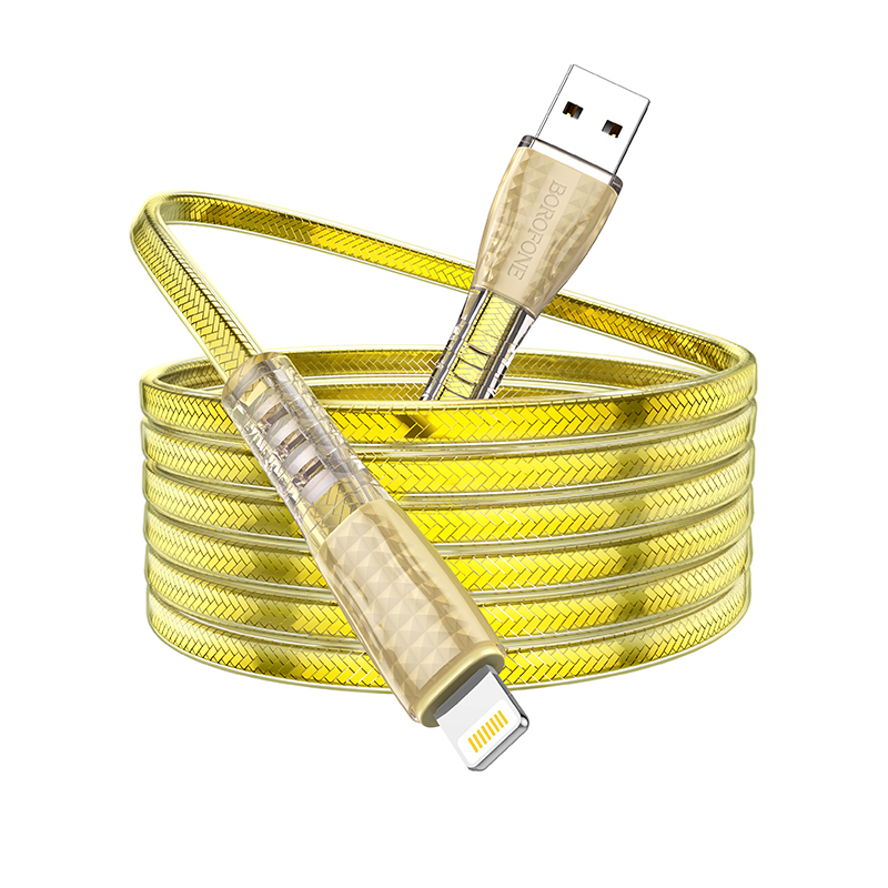 I Borofone Kabel BU31 Clear Shadow Jelly - USB na Lightning - 2,4A 1 metr złoty #KABAV1234