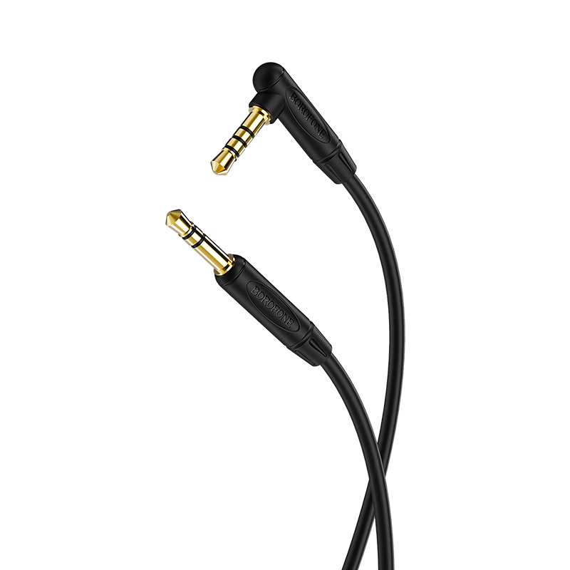 I Borofone Kabel BL5 - jack 3,5mm na jack 3,5mm - kątowy z mikrofonem 1 metr czarny #KABAV1269