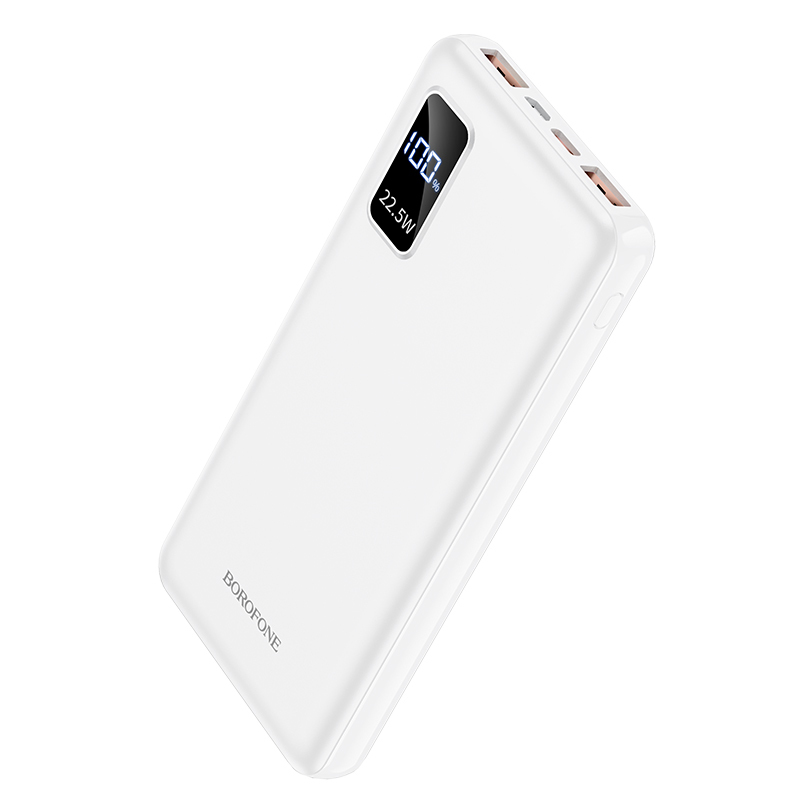 I Borofone Power Bank 10000mAh BJ15 Wiseacre - 2xUSB + Typ C - PD QC 3.0 22,5W biały #AKUM691