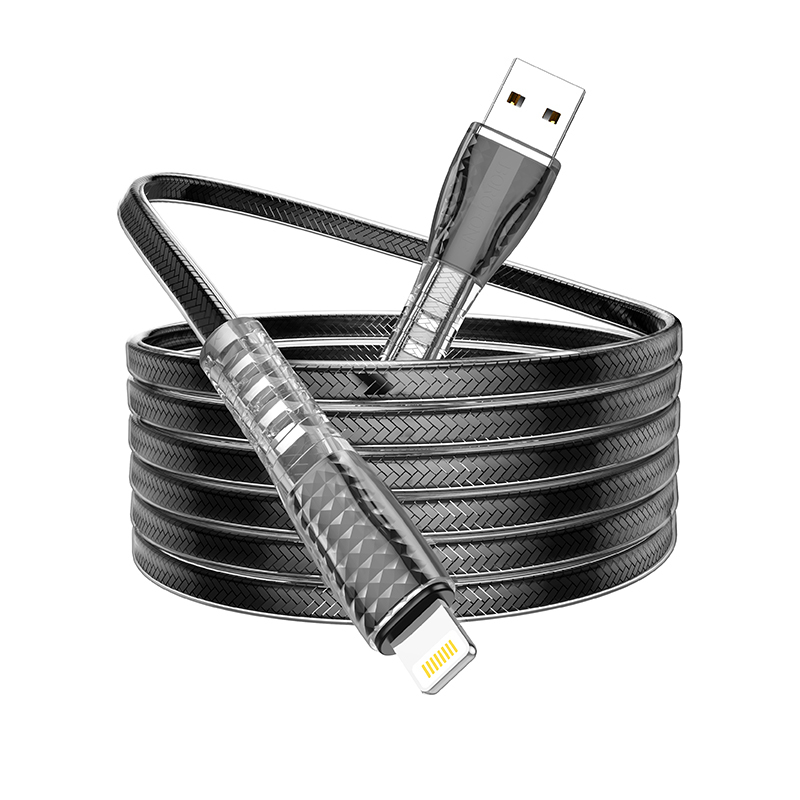 I Borofone Kabel BU31 Clear Shadow Jelly - USB na Lightning - 2,4A 1 metr czarny #KABAV1233