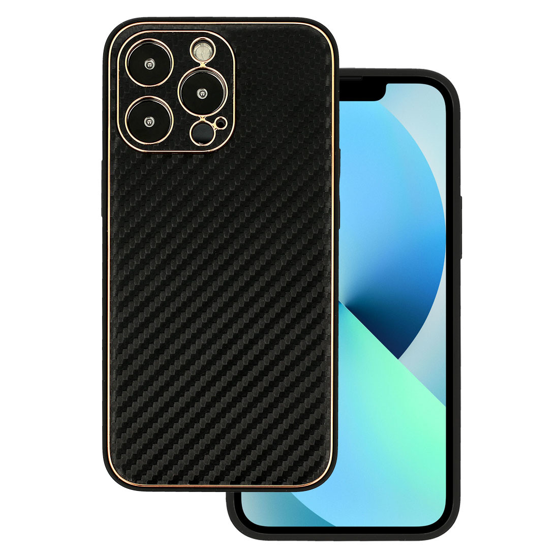 I TEL PROTECT Leather Carbon Case do Iphone X/XS Czarny #POK046776