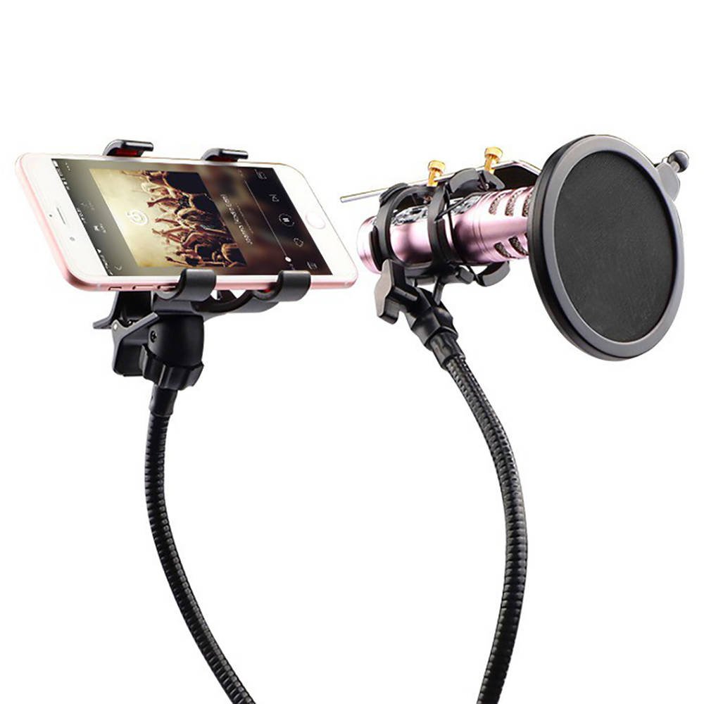 I Uchwyt na telefon i mikrofon do karaoke KAKU Karaoke MV Holder czarny #70873-uniw