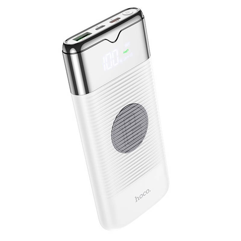 I Bezprzewodowy 10W Power Bank 10000mAh 18W USB Typ C PD + USB QC3.0 + micro USB HOCO Velocity J63 Powerbank Bateria Zewnętrzna biały #77180-uniw