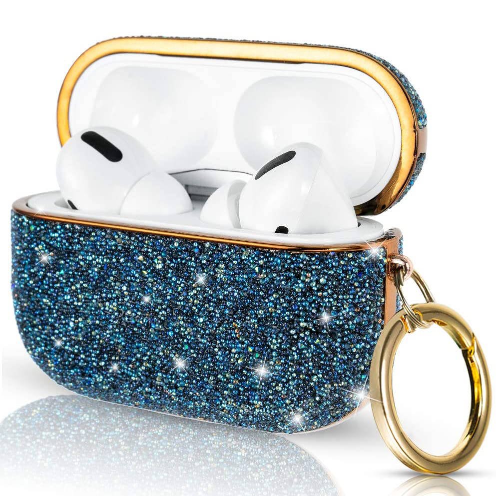 I Etui do AIRPODS PRO Kingxbar Crystal Fabric Airpods Pro Case niebieskie #73637-uniw